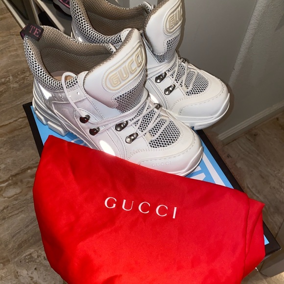 Gucci white and silver Flashtrek sneakers💕 - Picture 7 of 14